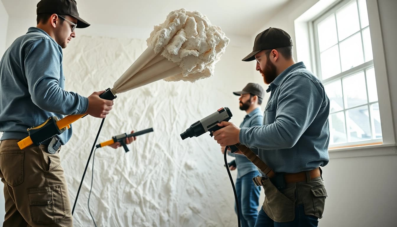 Efficient spray foam removal Surrey process shown in a residential context with professionals at work.
