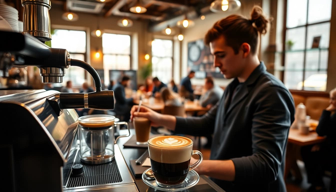 Kaffeegenuss im Coffee Shop Verband Lloret de Mar mit aromatischem Getränk und gemütlicher Atmosphäre.
