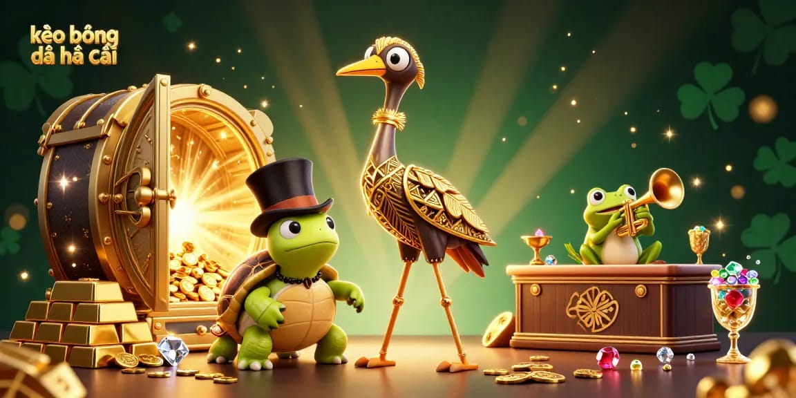 Bet on kèo bóng đá nhà cái with a lavish 3D illustration featuring a circus scene with engaging characters and gambling elements.