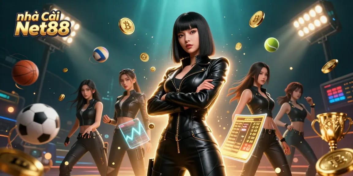Place bets at nhà cái Net88 while enjoying a dynamic scene of sports and gambling elements.