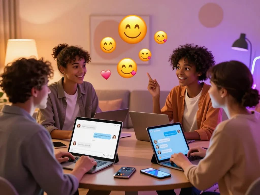Engaging sex chat AI avatars interacting in a playful virtual environment, vibrant colors, and cozy atmosphere.