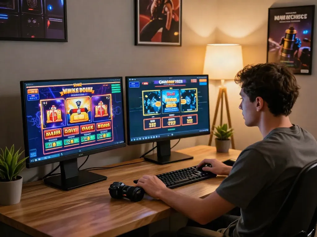 Player engaging with casinos that accept credit cards in a modern online gaming setup.
