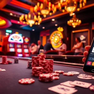 Engaging in the vibrant atmosphere of https://usbet.lat/ with poker chips and exciting casino games.