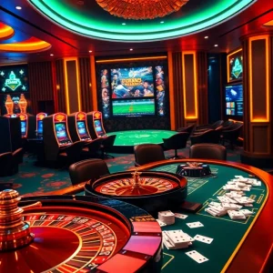 Action-packed gambling scene showcasing the 7mcn platform with live sports scores and betting activities.