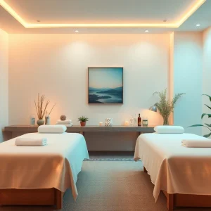 Spa Ads showcasing a tranquil treatment room with soothing colors and calming decor