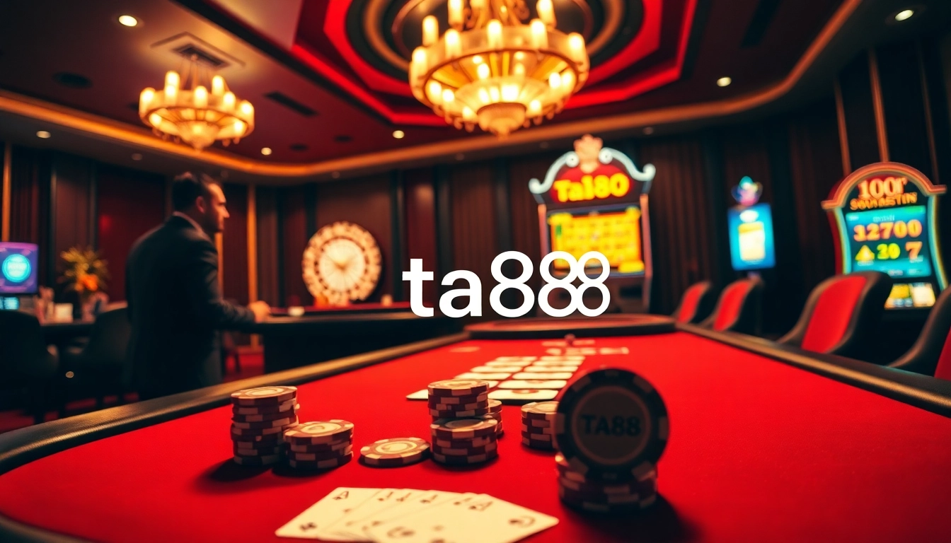 Experience the excitement of ta88 with a vibrant poker scene and luxurious casino elements.
