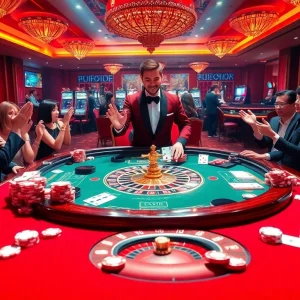 Experience the thrill at Red88 sập casino table, where players bet on roulette and celebrate wins.