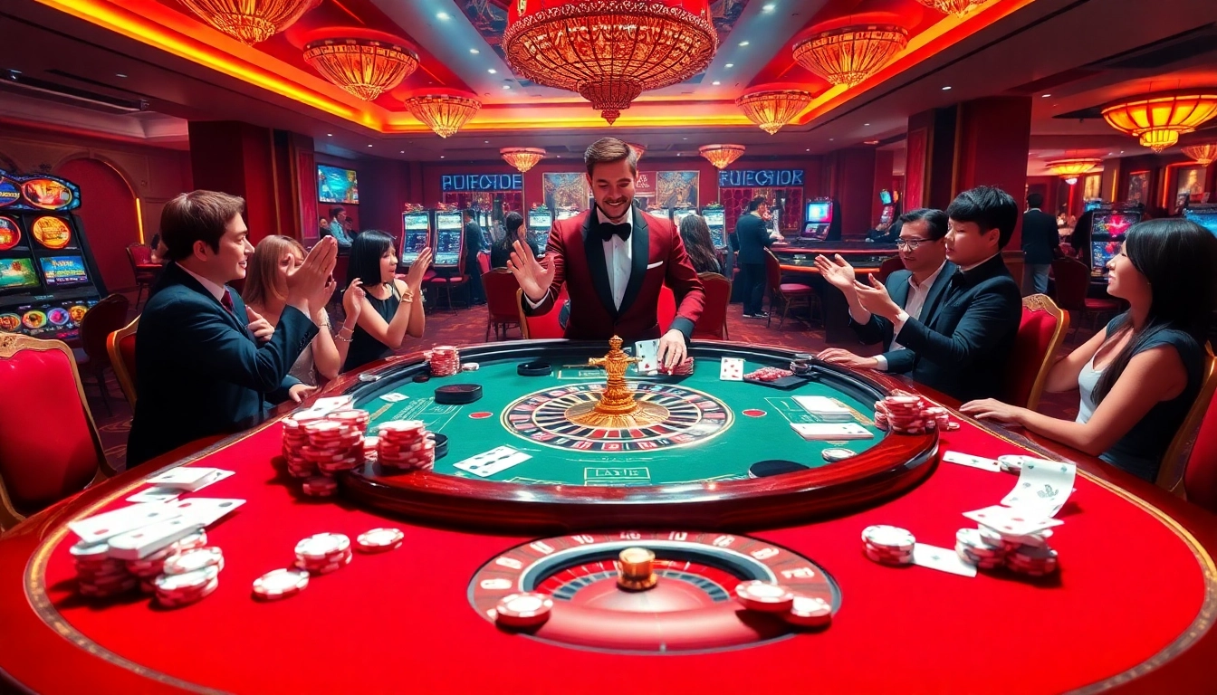 Experience the thrill at Red88 sập casino table, where players bet on roulette and celebrate wins.