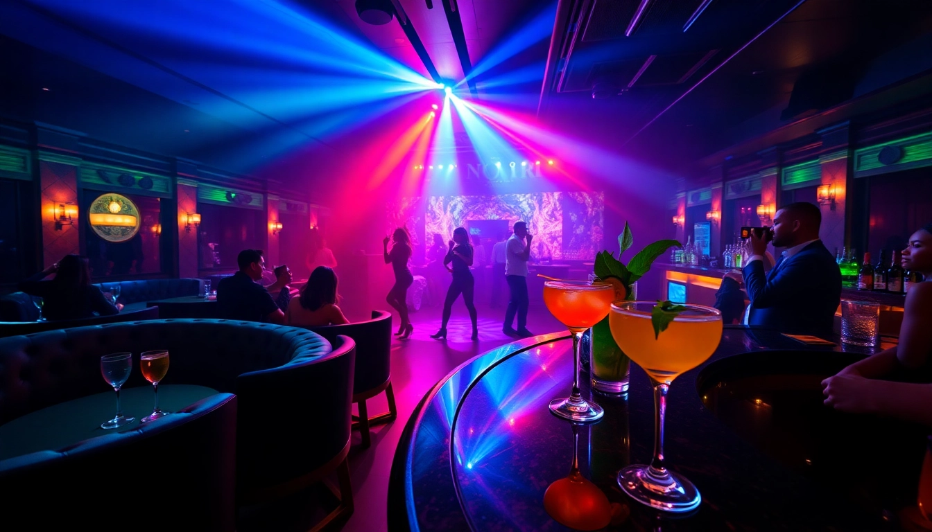 Experience the vibrant atmosphere of dinner sxm at Club Noir with dancers and cocktails.