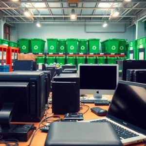 Find free computer disposal near me by recycling electronic waste at a dedicated facility.