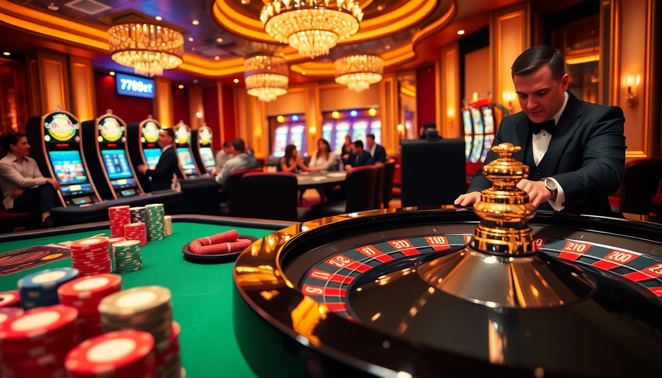 Experience the thrilling atmosphere of 789BET with vibrant gaming tables and excited players.
