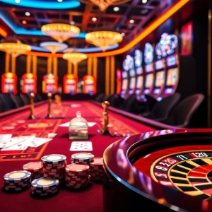 Experience the excitement of uk88 vip with a vibrant casino scene and engaging gambling elements.