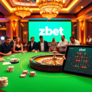 Zbet game enthusiasts enjoying a thrilling casino atmosphere with engaging gameplay elements.
