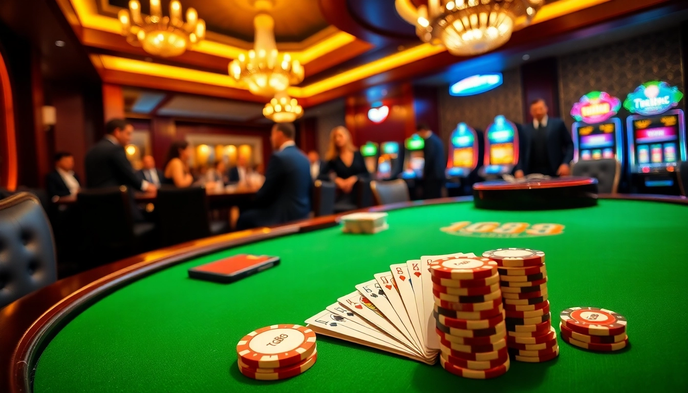 Experience the thrill of tg88 with colorful poker chips and dynamic casino games.