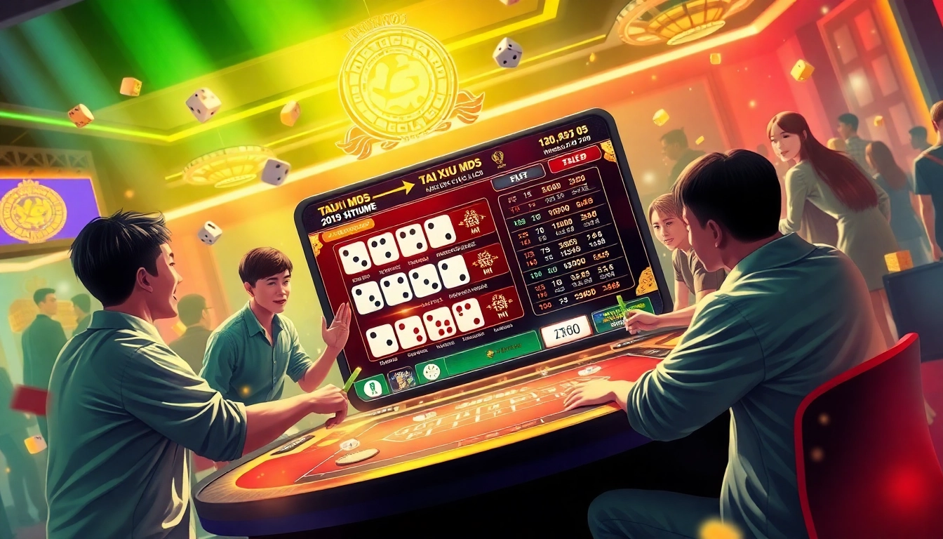 Tài Xỉu MD5 game scene showing vibrant players engaged in online betting