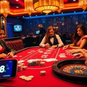 Experience thrilling gameplay at https://go88.fast/ with vibrant excitement at a luxurious casino table.