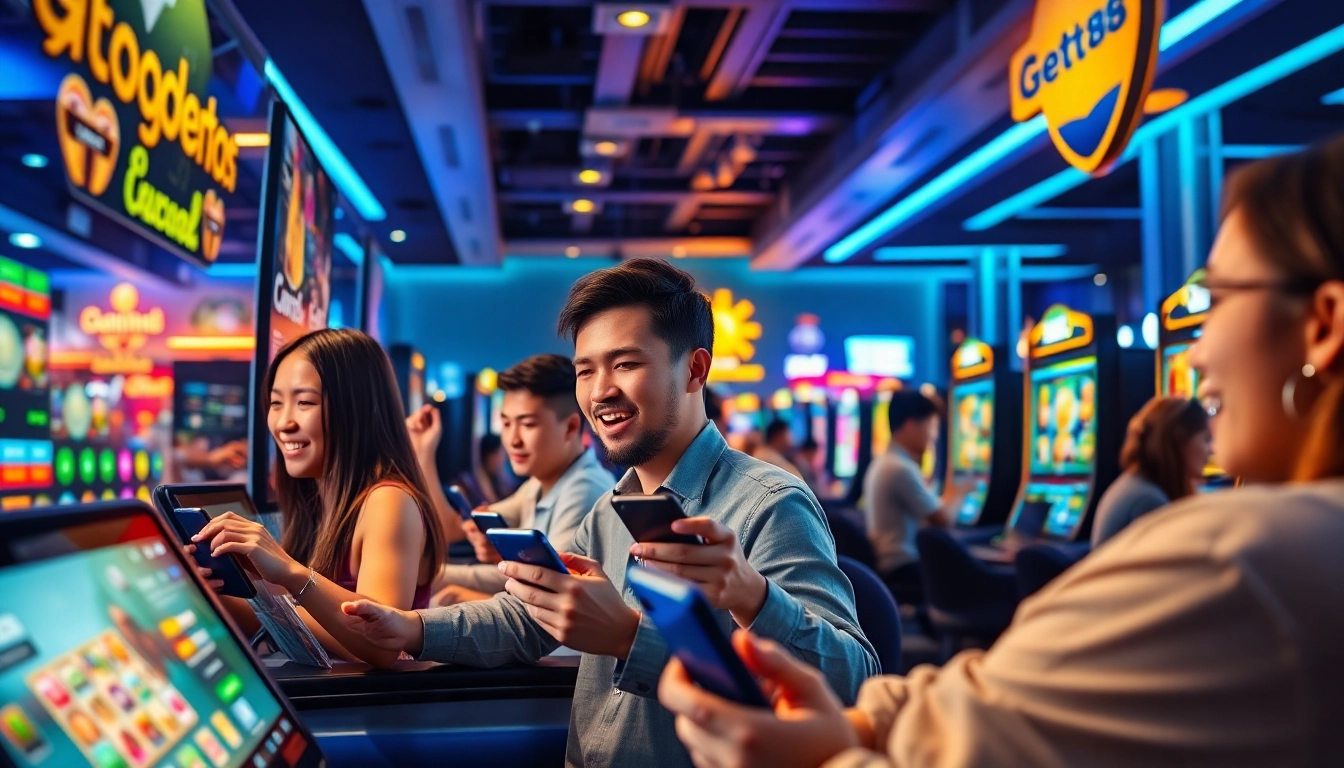 Exciting gaming scene at good88.hu.net with players engaged in thrilling online betting.