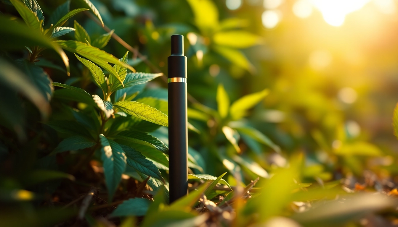 Purchase high-quality DMT disposable vape pen featuring sleek design in a natural setting.