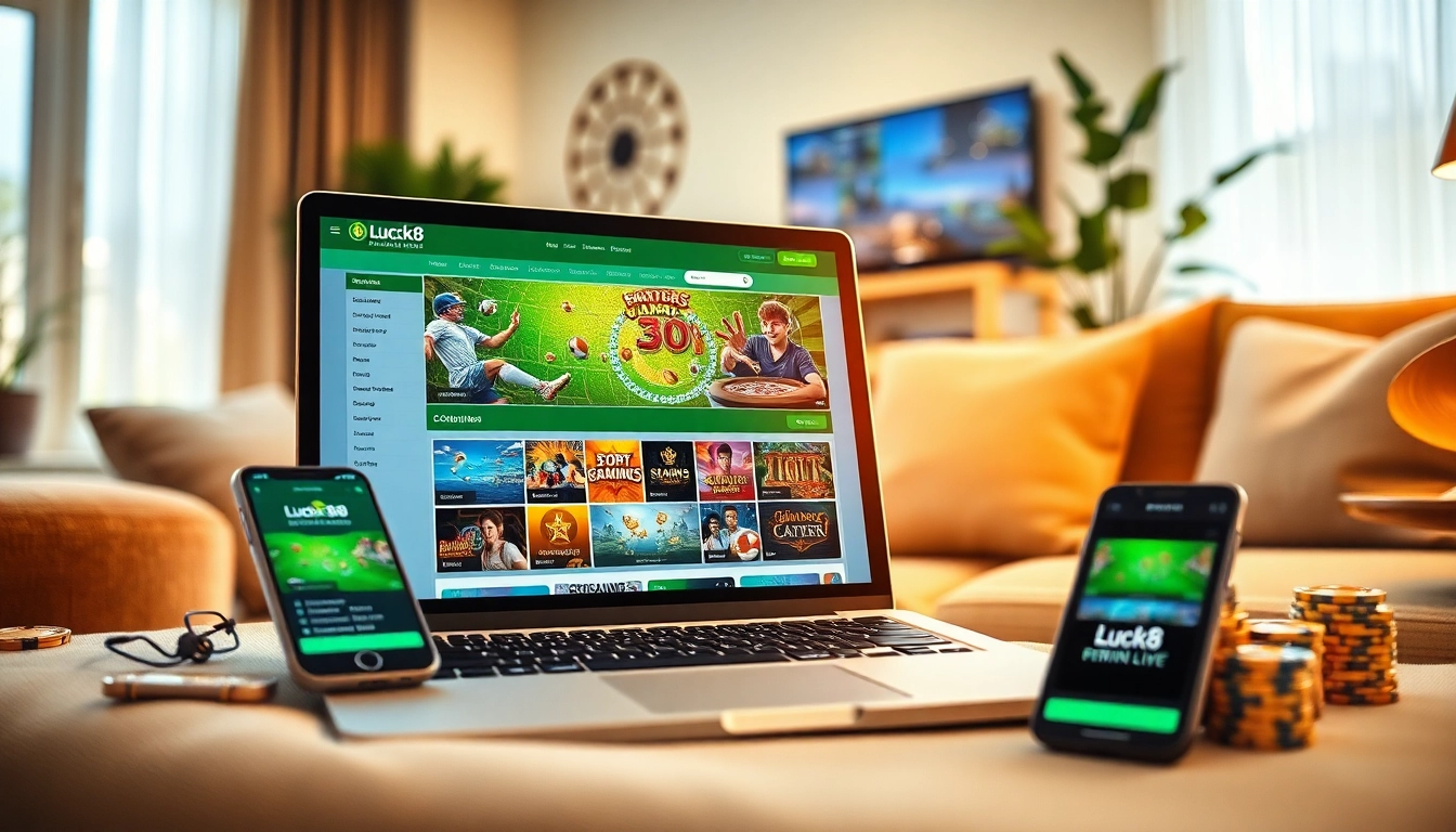 Discover the thrilling gaming experience at luck8win.live through a modern online gambling setup.