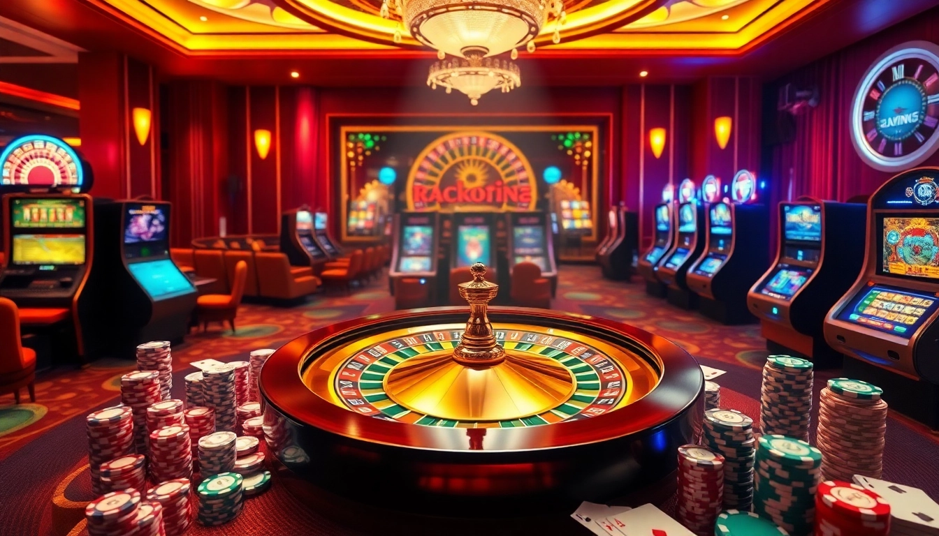 Experience the excitement of gambling at the RR88 link, featuring luxurious casino visuals and engaging betting scenarios.