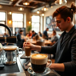 Kaffeegenuss im Coffee Shop Verband Lloret de Mar mit aromatischem Getränk und gemütlicher Atmosphäre.