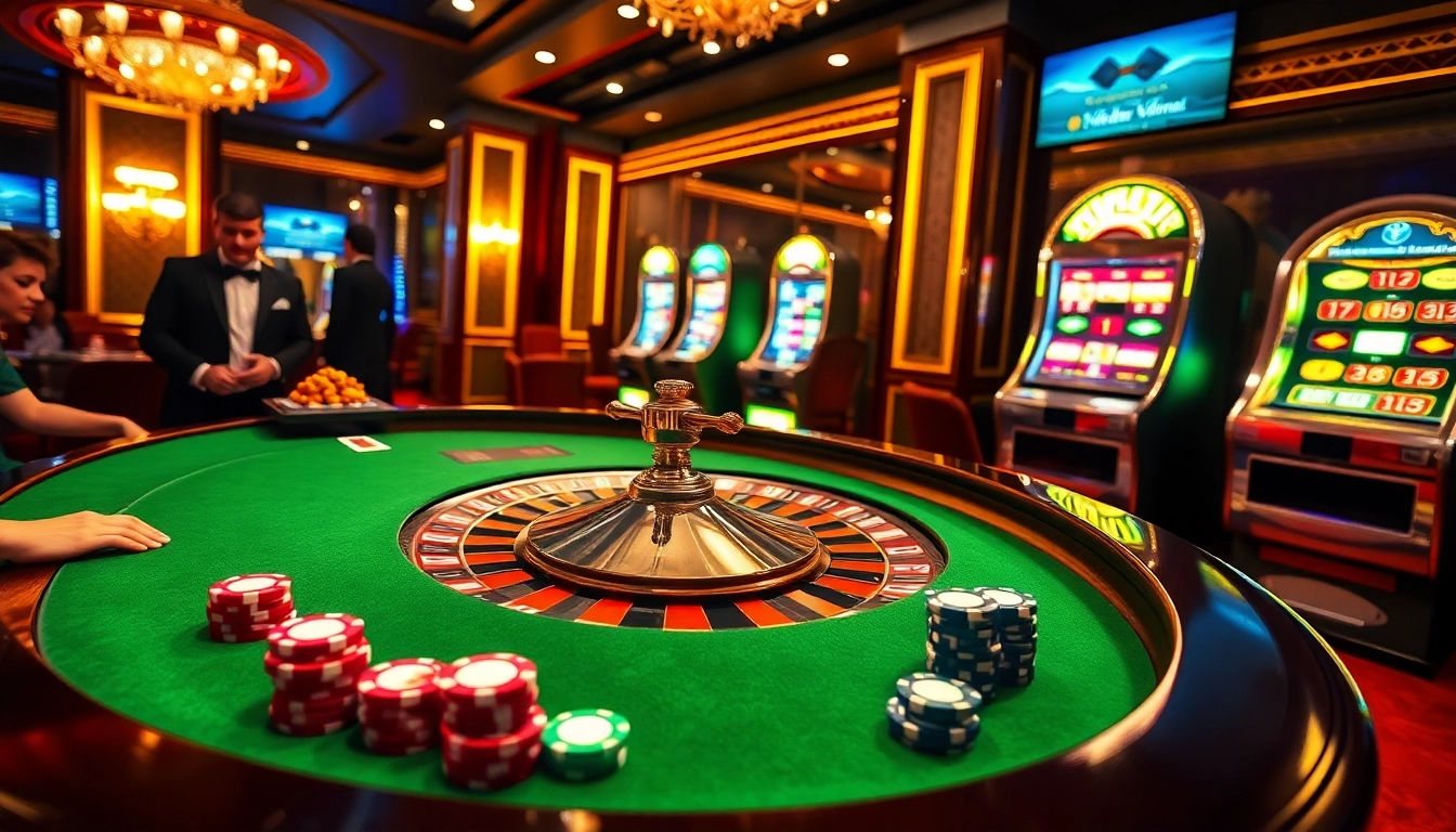 Experience the thrill of ww88 at a luxurious casino table with poker chips and roulette.