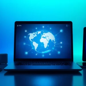 快连官网 展示一个强调全球连通性和隐私保护的现代 VPN 界面。