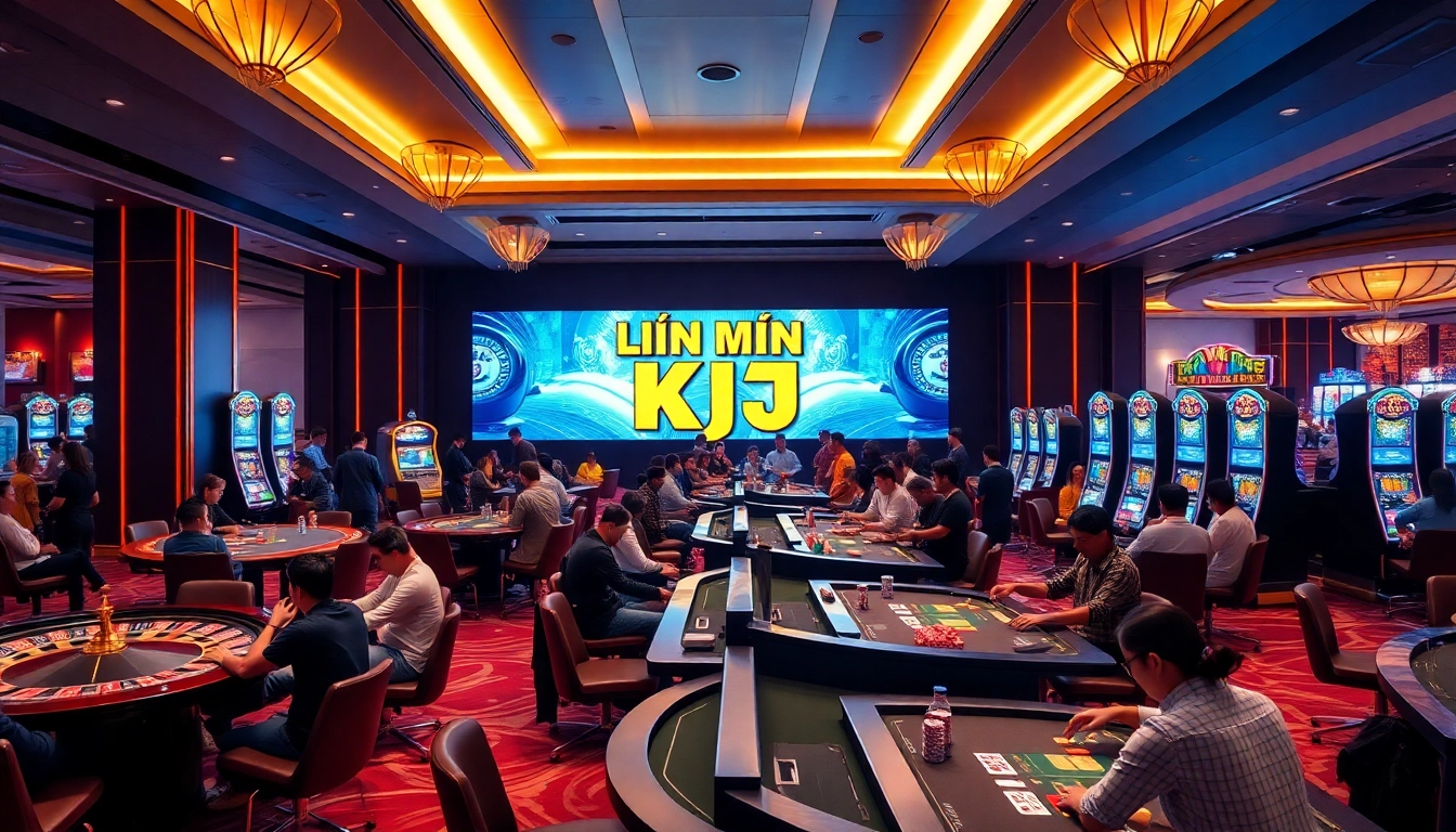 Engage in thrilling gameplay at LIÊN MINH KJC casino with vibrant roulette tables and luxurious ambiance.