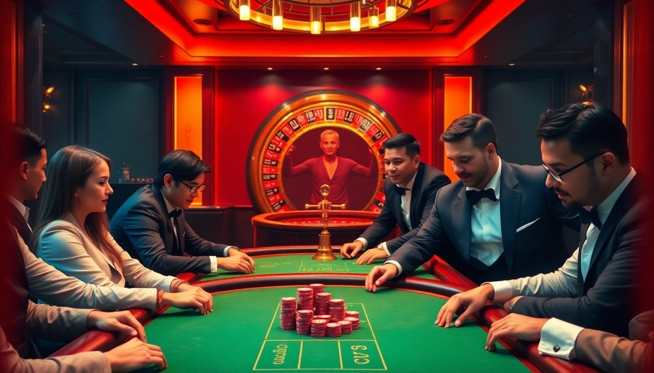Experience the thrill of winning at https://gg88.co.com/ with a vibrant casino scene featuring excited players and luxurious decor.