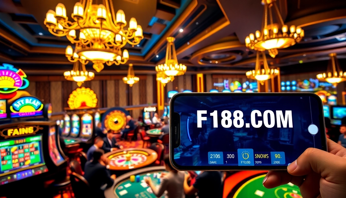 Players enjoying thrilling games at F168.COM with vibrant casino visuals and exciting gameplay.