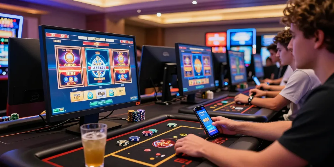 Exciting slot88 login scene featuring diverse players at a vibrant online casino.