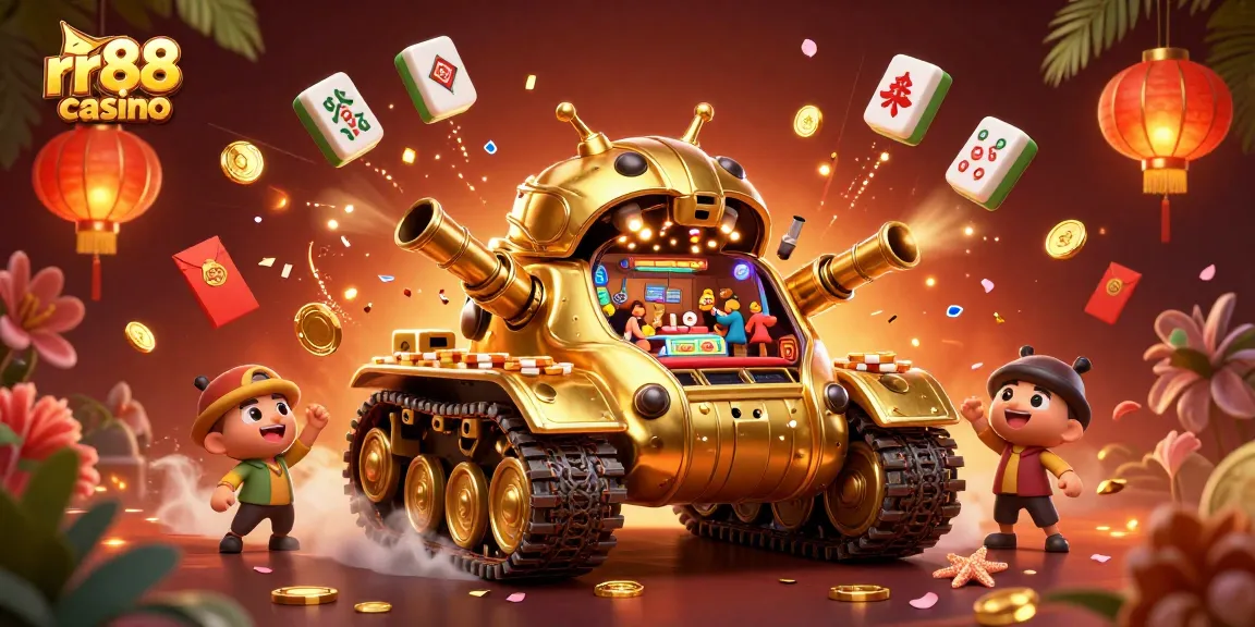 Experience the excitement of rr88 casino with vibrant visuals of gaming and festive elements.